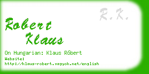 robert klaus business card